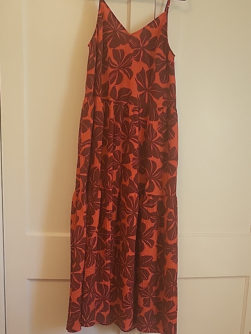 A new day Rust Orange Floral Maxi Dress